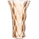 Vaso 14,5cm X 7,5cm X 25cm De Vidro Diamond Âmbar Metalizado